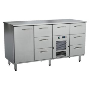 InoxBaltic Elintarvikevetolaatikosto 7xGN1/1-150, ovi vasemmalla. GN johteet